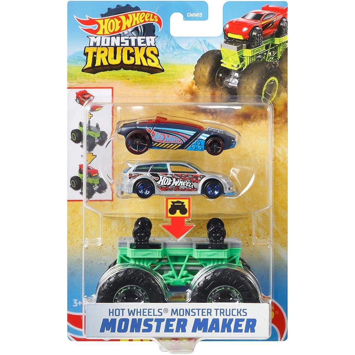Mattel Hot Wheels Monster Maker Monster Trucks, 1 Stück, 3-fach sortiert