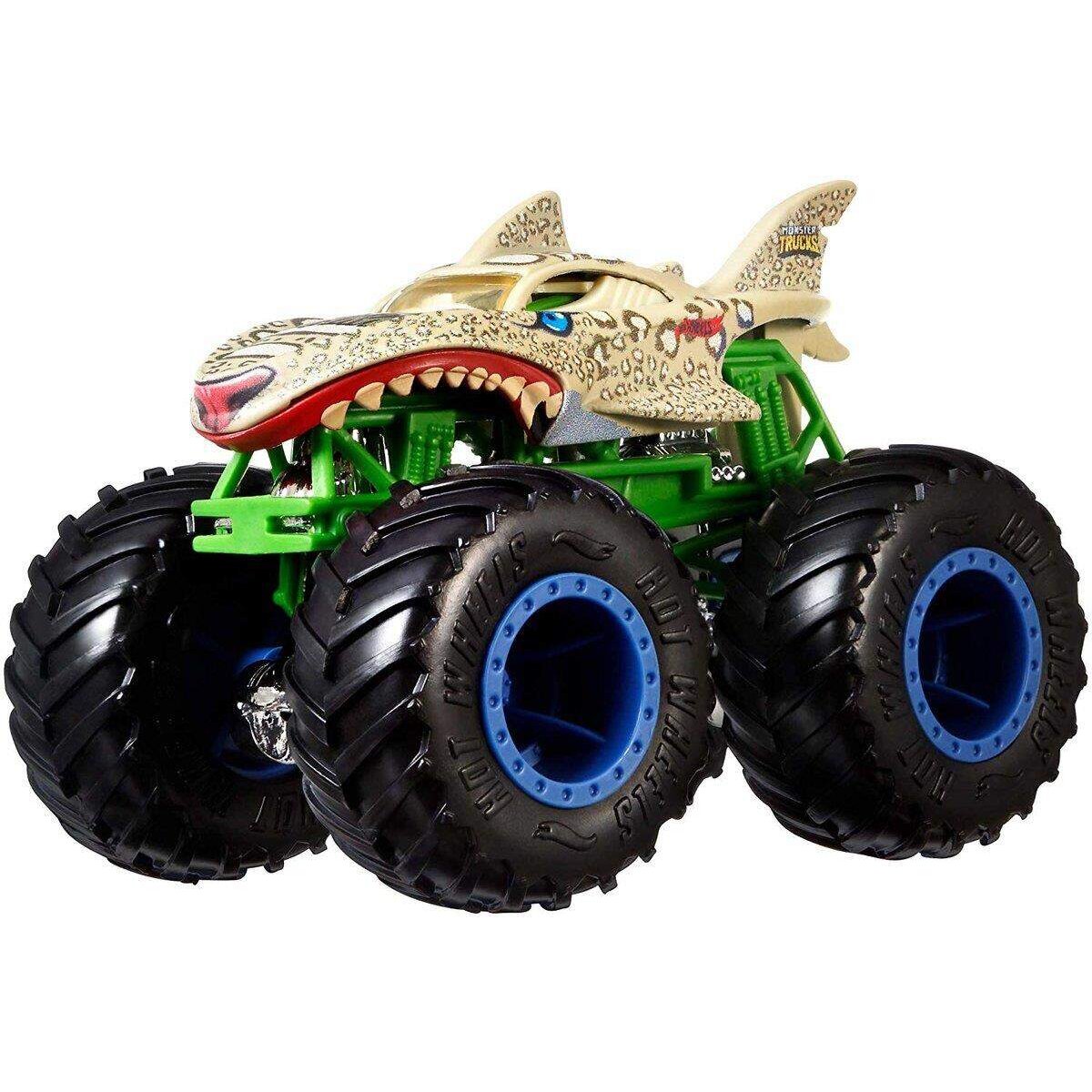 Hot Wheels Monster Trucks Die-Cast 2er-Pack Mega Wrex vs Leopard Shark 1:64