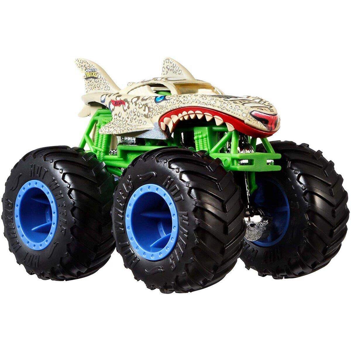 Hot Wheels Monster Trucks Die-Cast 2er-Pack Mega Wrex vs Leopard Shark 1:64