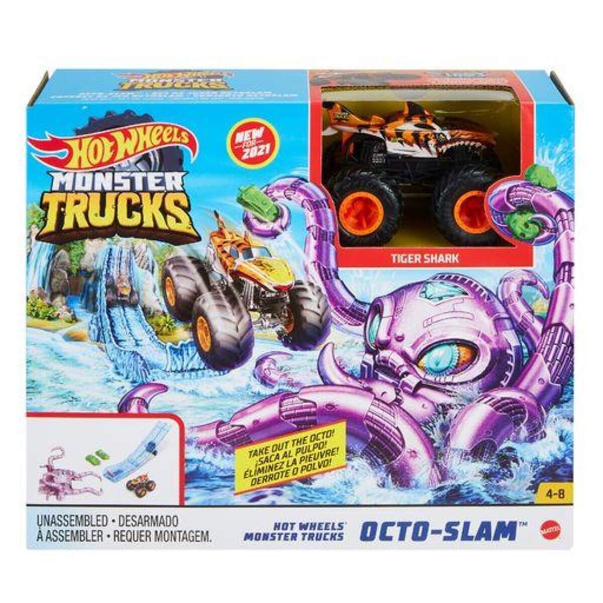 Hot Wheels Monster Trucks Oktopus Angriff Spielset