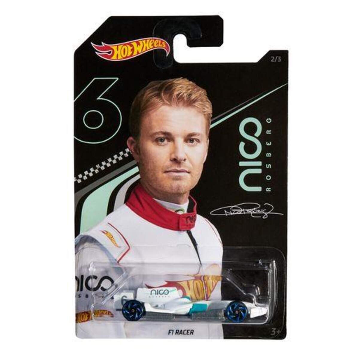 Hot Wheels Rennauto Designed by Nico Rosberg Sortiment, 1 Stück, 3-fach sortiert