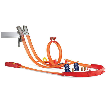 Hot Wheels Track Builder Pistenset mit Looping und Zubehör, inkl. 1 Spielzeugauto