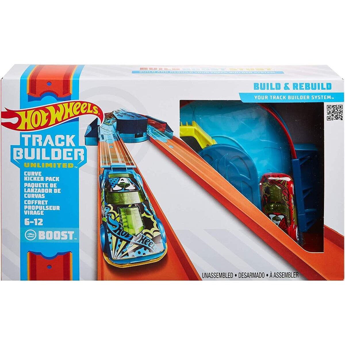 Hot Wheels Track Builder Unlimited Builder Kurven-Kicker-Set inkl. 1 Spielzeugauto