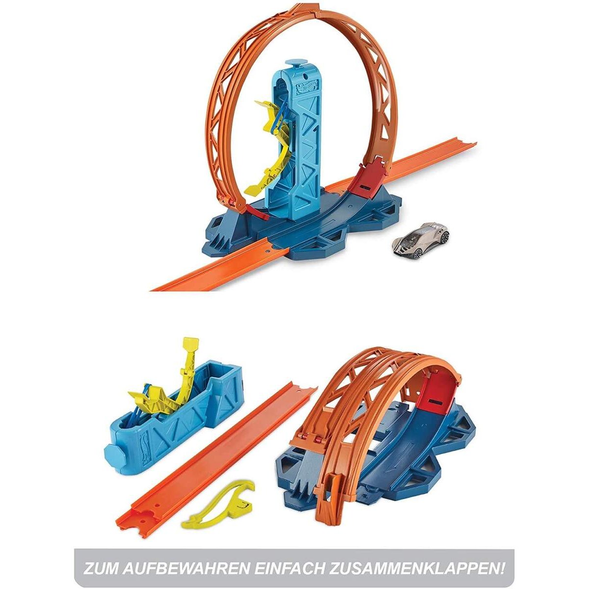 Hot Wheels Track Builder Unlimited Looping-Kicker-Set inkl. 1 Spielzeugauto