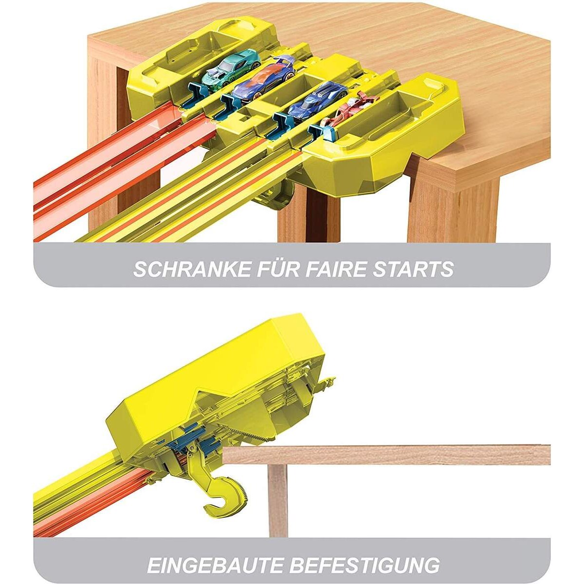 Hot Wheels Track Builder Unlimited Mehrspurige Speed Box, Starter-Set inkl. 1 Auto