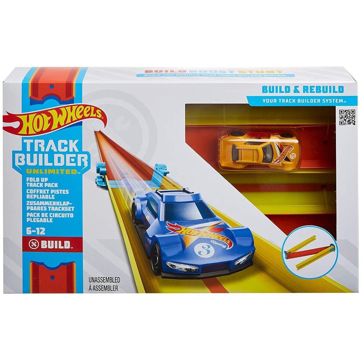 Hot Wheels Track Builder Unlimited Zusammenklappbares Trackset inkl. 1 Spielzeugauto