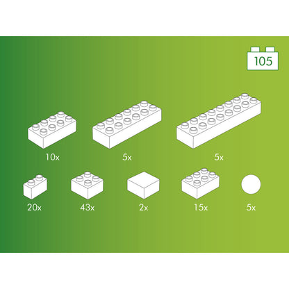 Hubelino Weiße Bausteine Set 105-teilig