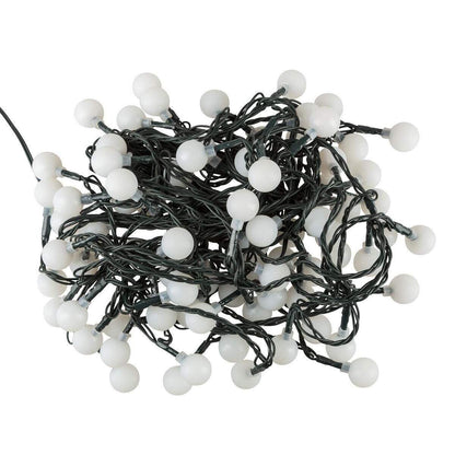 Idena 80er LED Lichterkette mit Kugeln, warmweiß, für innen/außen, Timer