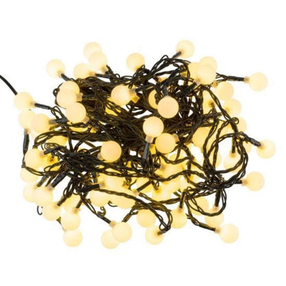 Idena 80er LED Lichterkette mit Kugeln, warmweiß, für innen/außen, Timer