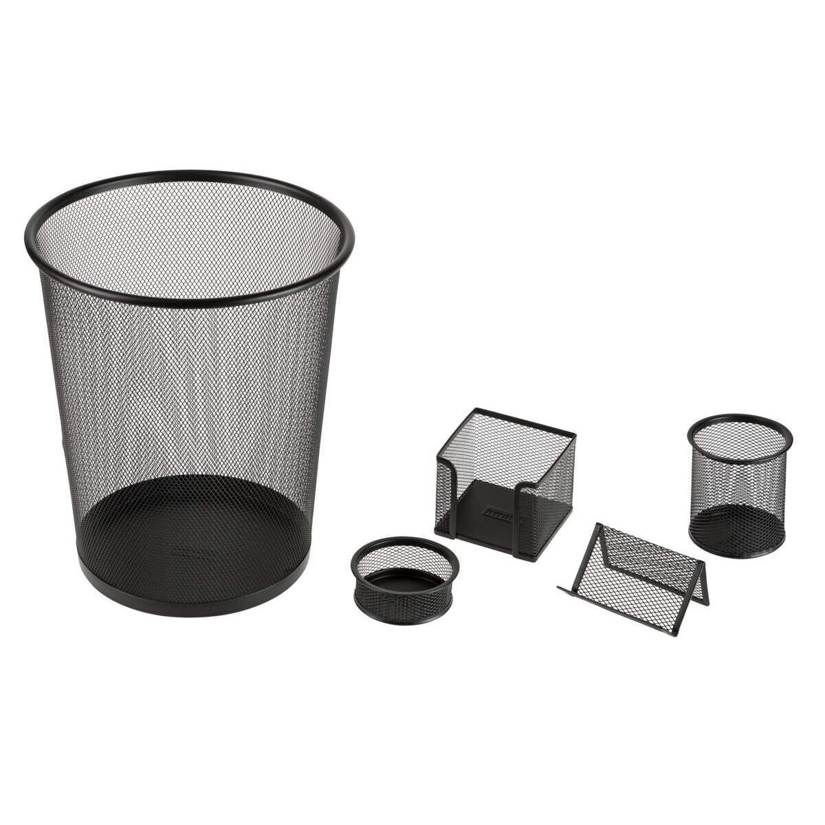 Idena Büroset 5-teilig aus Metalldraht. schwarz