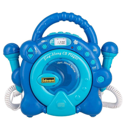 Idena CD-Player blau mit 2 Mikrofonen