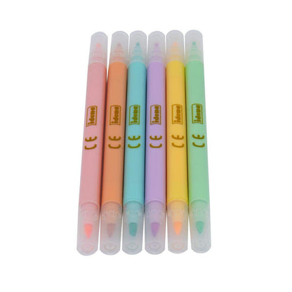 Idena Duo-Marker Pastell 6 Stück, zwei Spitzen, Strichstärke 1 4 mm