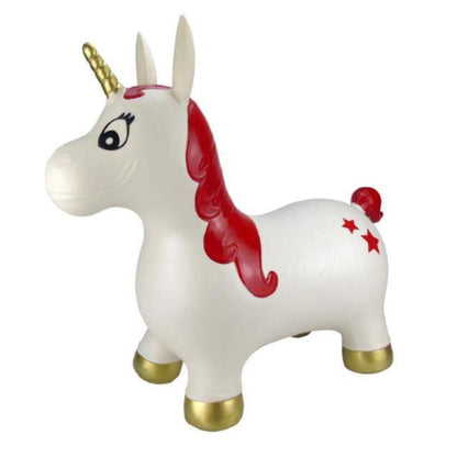 Idena Hüpfpferd Einhorn mit Sternen, mit Luftpumpe