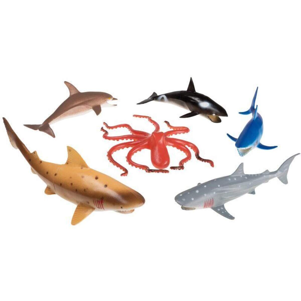 Idena Meerestiere-Spielset aus Kunststoff, ca. 15 cm, 6 Stück
