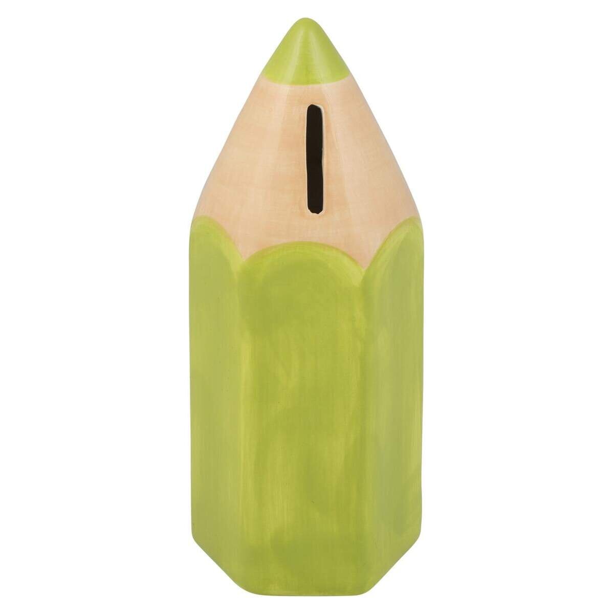 Idena Spardose Stift grün Keramik 20cm