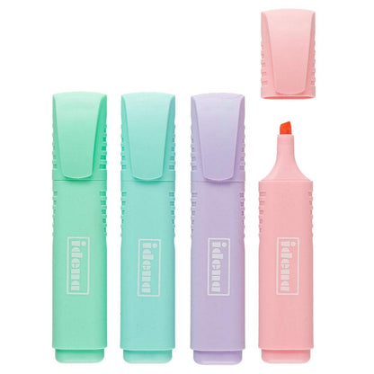 Idena Textmarker Pastell, 4 Stück, Strichstärke 1 mm - 5 mm