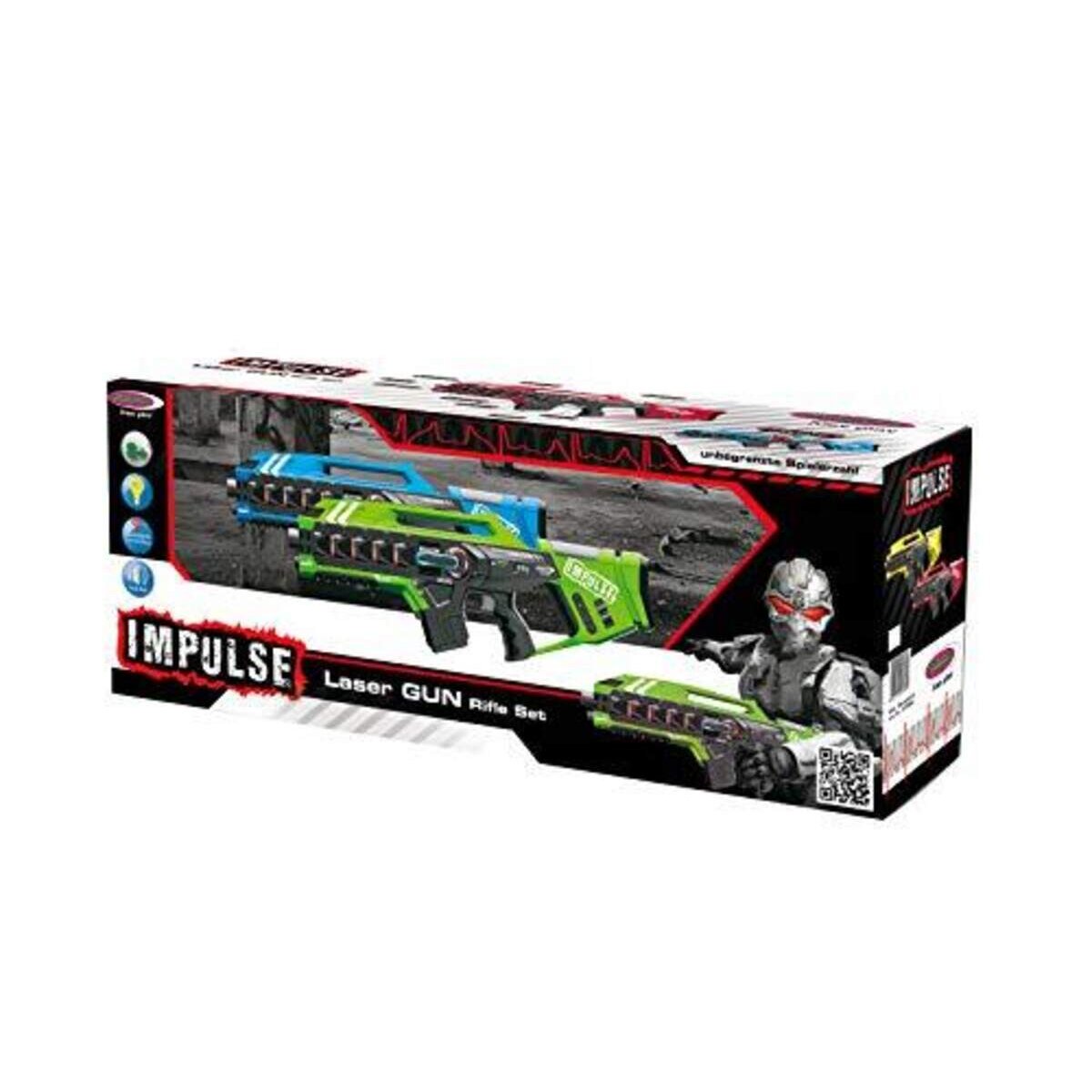 Jamara Laser Tag Impulse Gun Rifle Set blau und grün