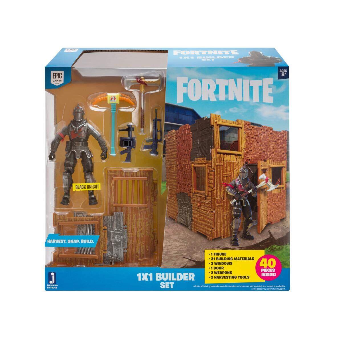 Jazwares Fortnite 1x1 Builder Set mit Figur Black Knight