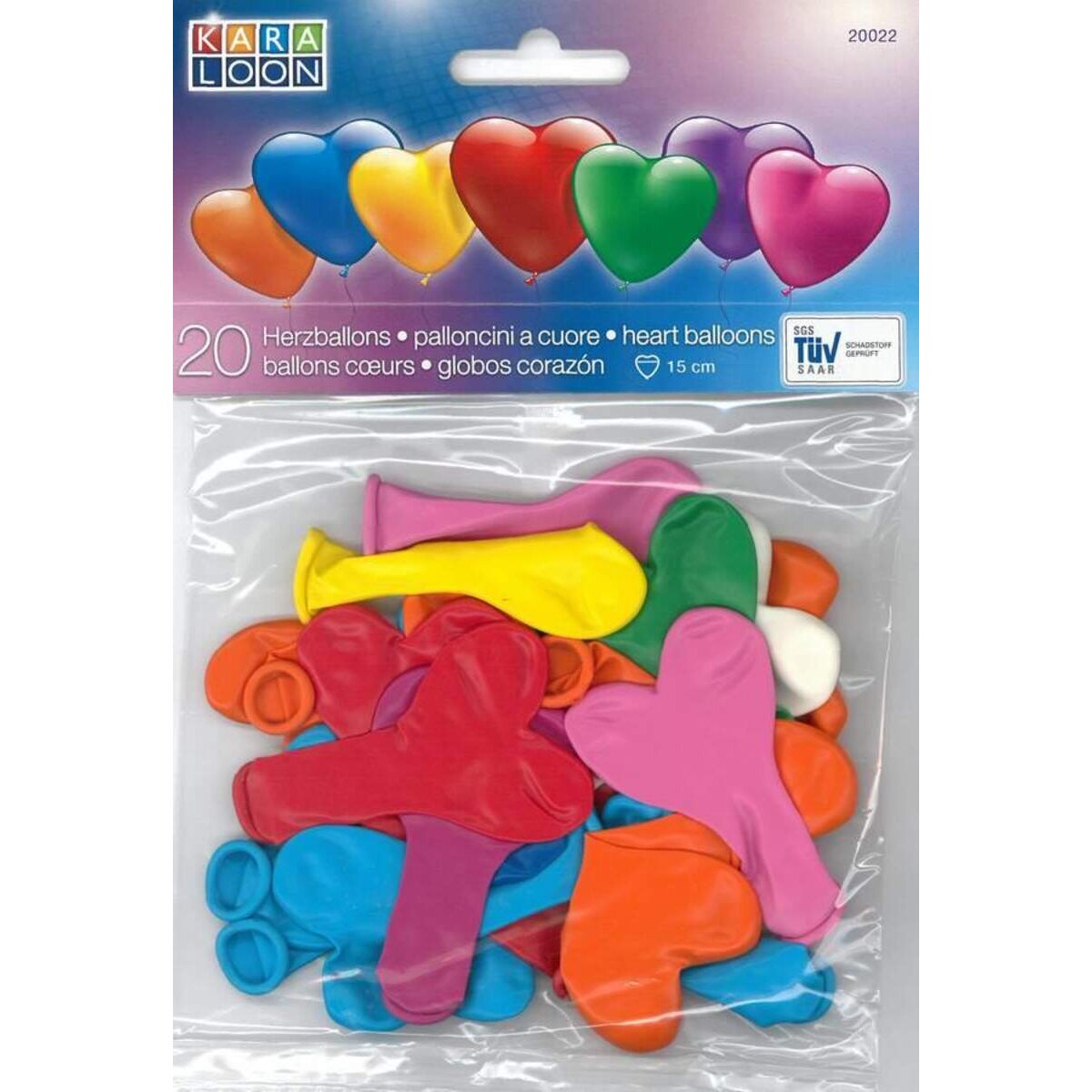 Karaloon 20 bunte Herzballons