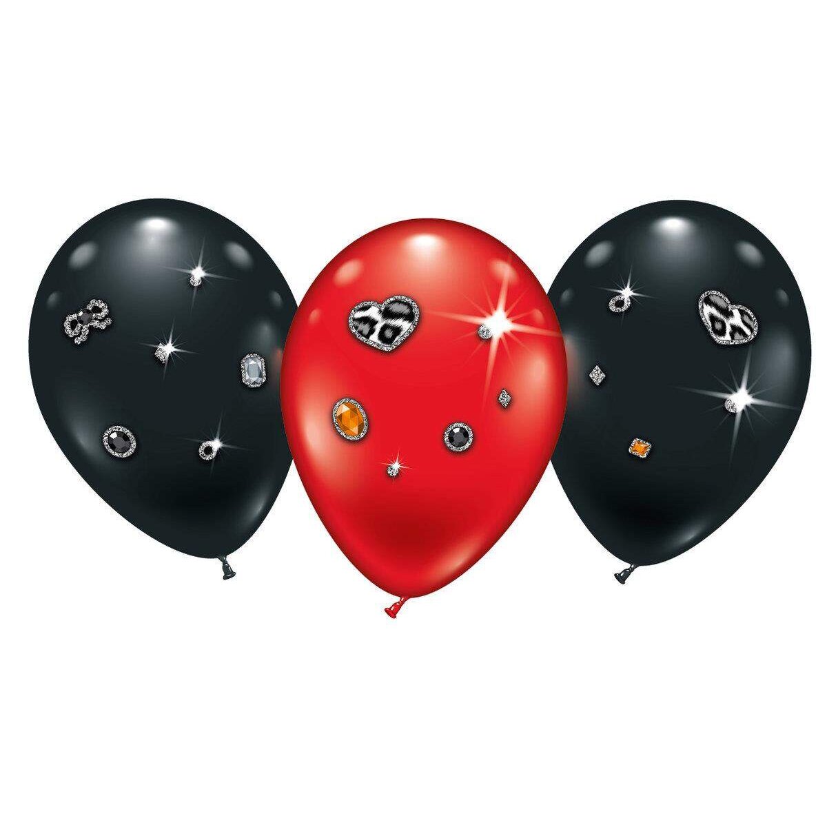 Karaloon 4er Ballonset Do it yourself Leopard Heart Jewels Ø 23-25 cm
