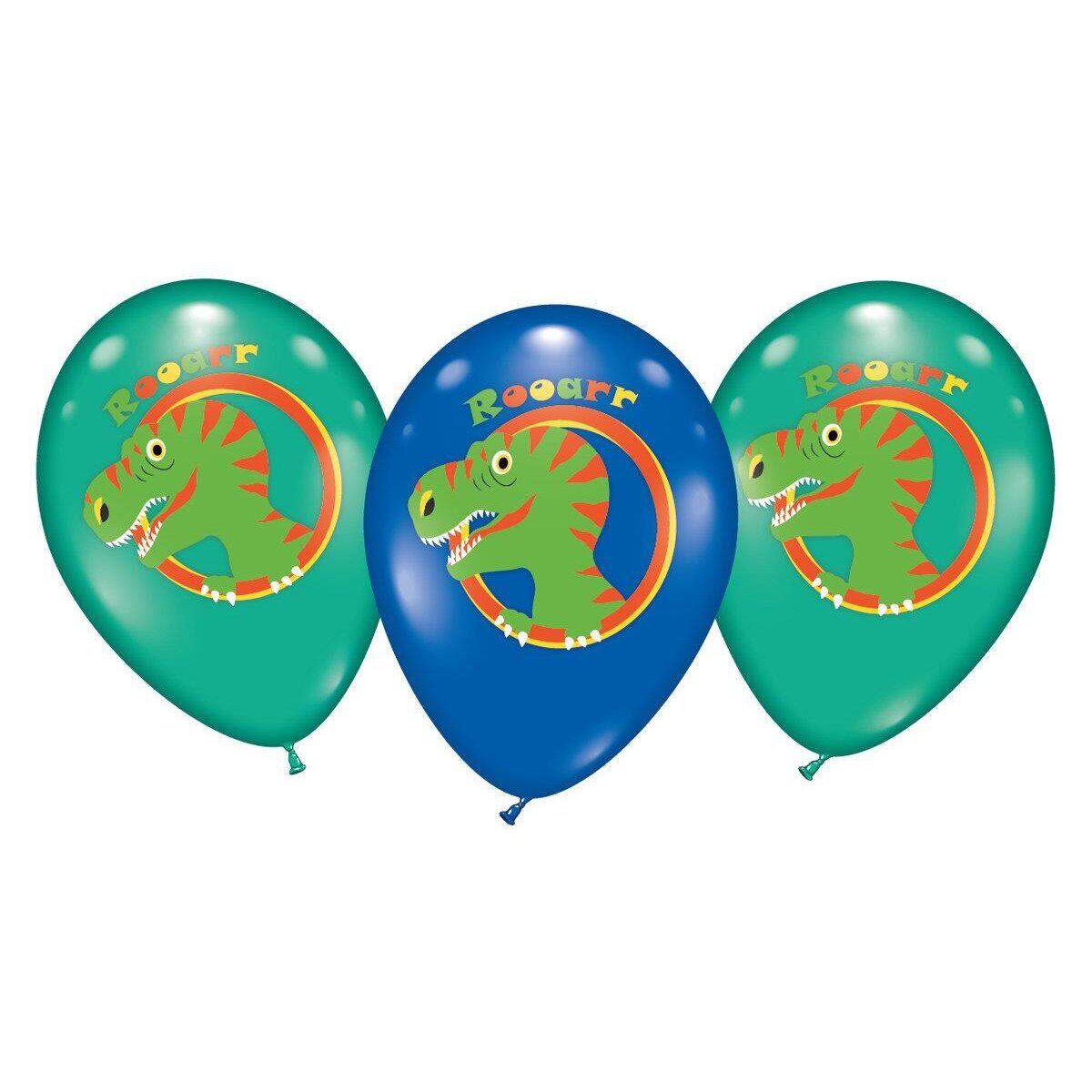 Karaloon 6 Ballons Dinosaurier Ø 28-30 cm