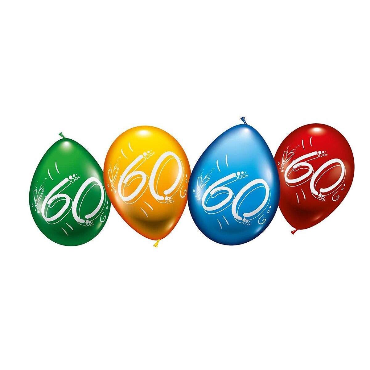 Karaloon Ballons mit der Zahl 60, 8 Stück