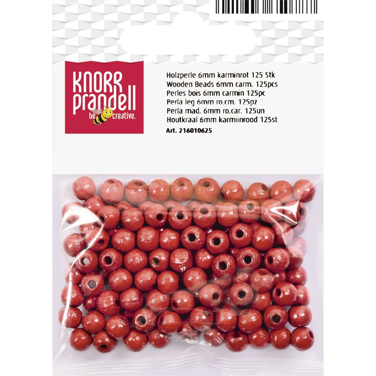 Knorr Prandell Holzperlen, karminrot, 125 Stück