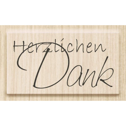 Knorr Prandell Stempel aus Holz (Danke) Motivgröße 4,7 x 2,4 cm, Motiv: Herzlichen Dank