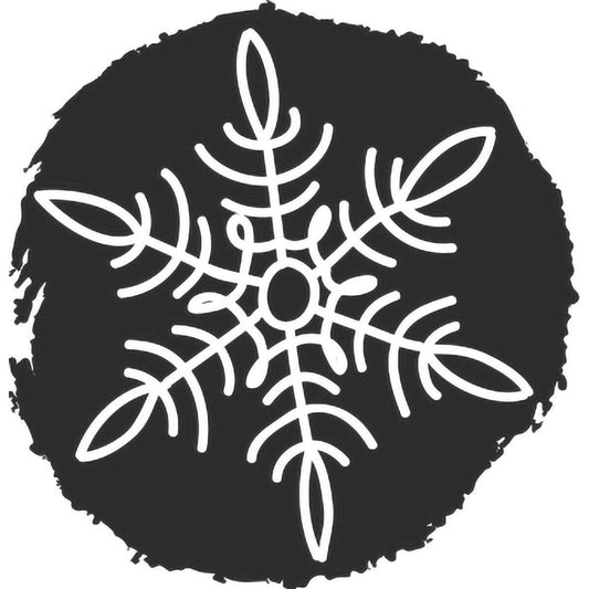Knorr Prandell Stempel aus Holz, rund Motivgröße circa Durchmesser 3,2 cm, Motiv Ice Crystal 2