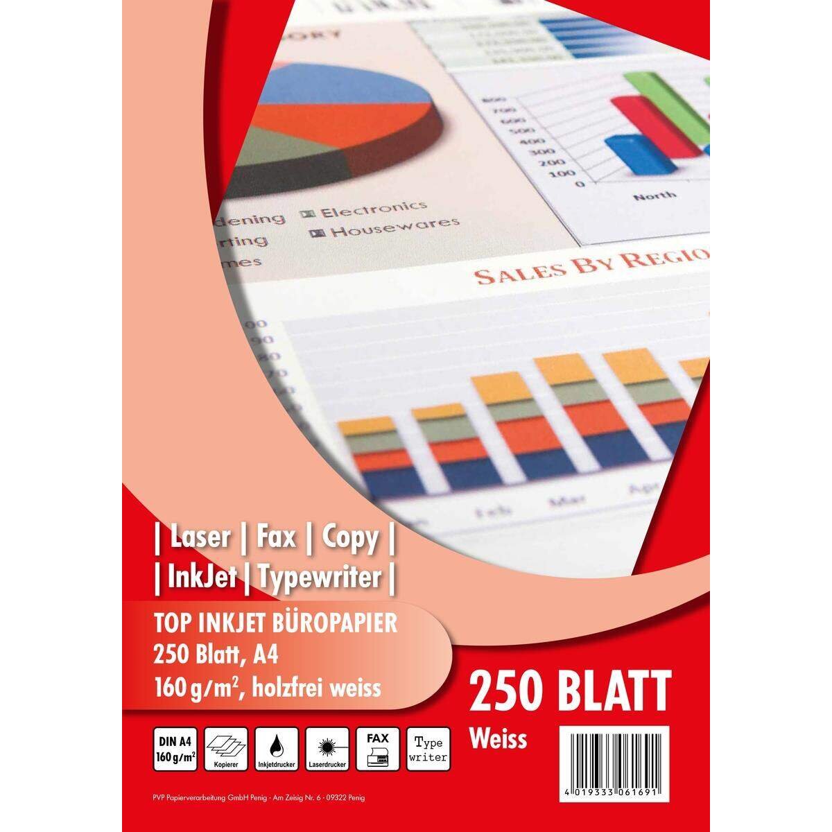 Kopierpapier Top Inkjet, 160 g/m², 250 Blatt