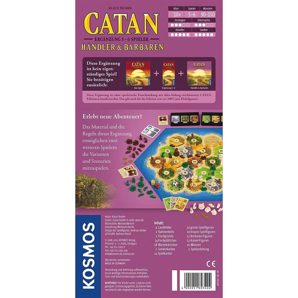 KOSMOS CATAN Händler und Barbaren Ergänzungsspiel für 5-6 Spieler