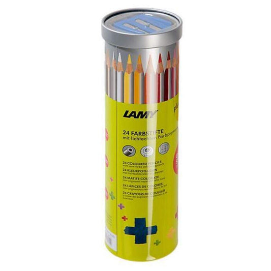LAMY Buntstifte mit lichtechten Farbpigmenten, 24 Stück inklusive Spitzer