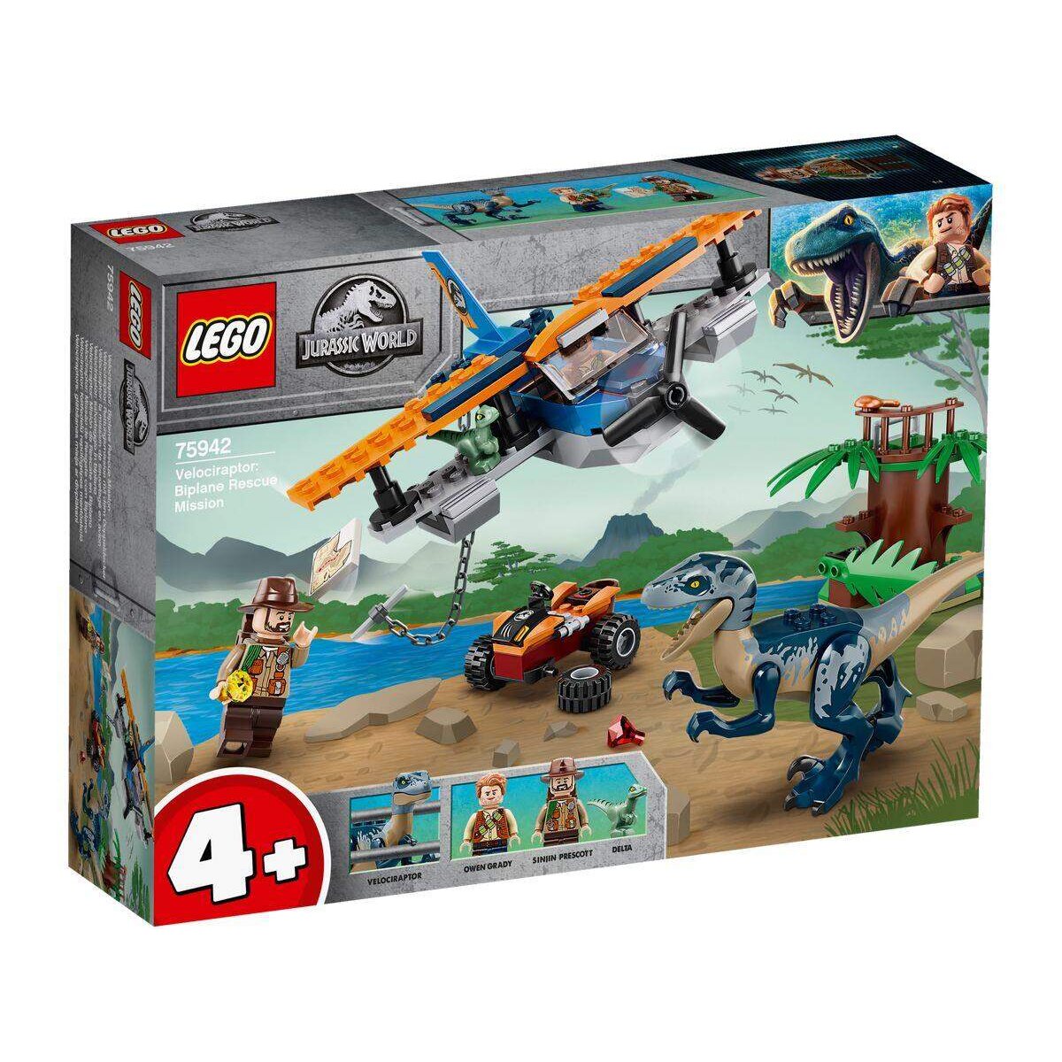 LEGO® Jurassic World™ 75942 Velociraptor: Rettungsmission mit dem Doppeldecker
