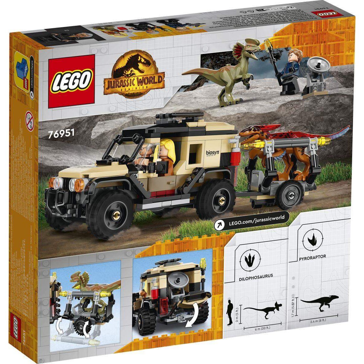 LEGO® Jurassic World™ 76951 Pyroraptor & Dilophosaurus Transport