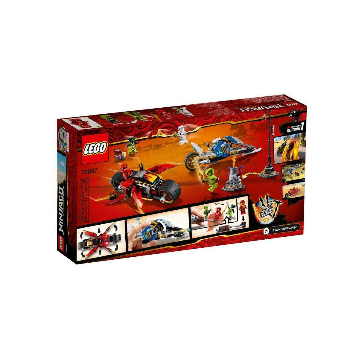 LEGO® NINJAGO® 70667 Kais Feuer-Bike & Zanes Schneemobil