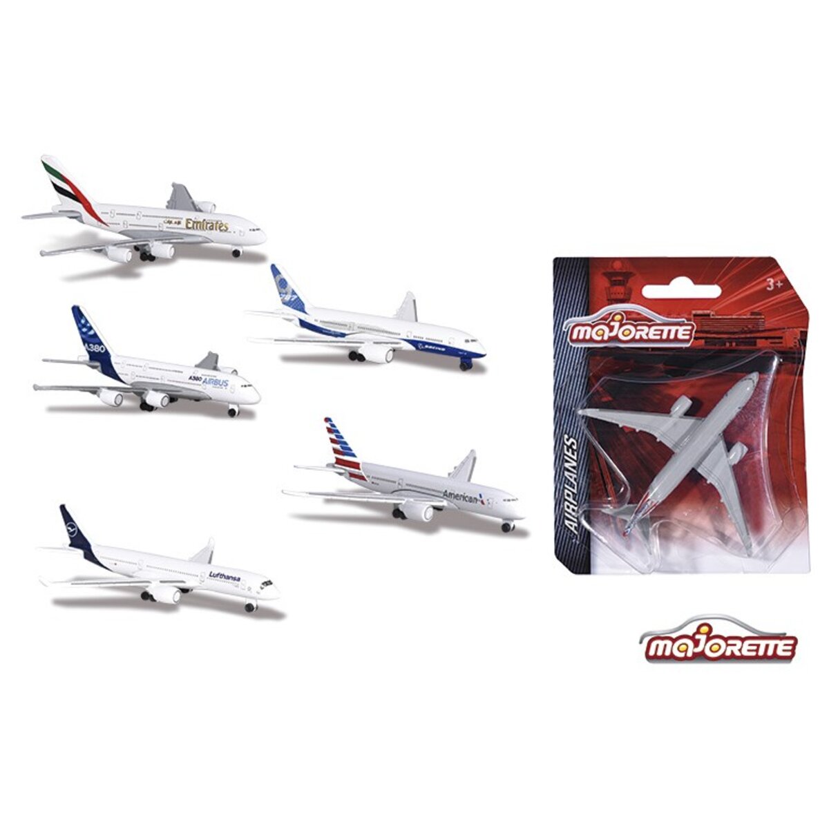 Majorette Airplane Assortment, 1 Stück, 4-fach sortiert
