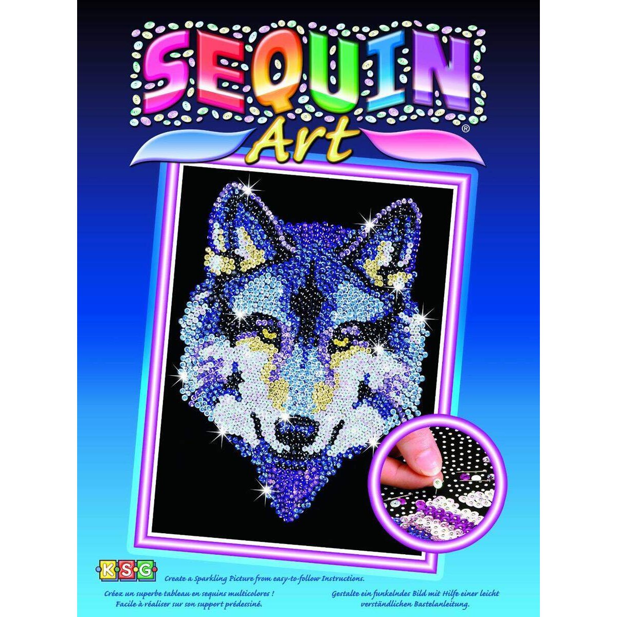 Mammut Sequin Art Blue Wolf