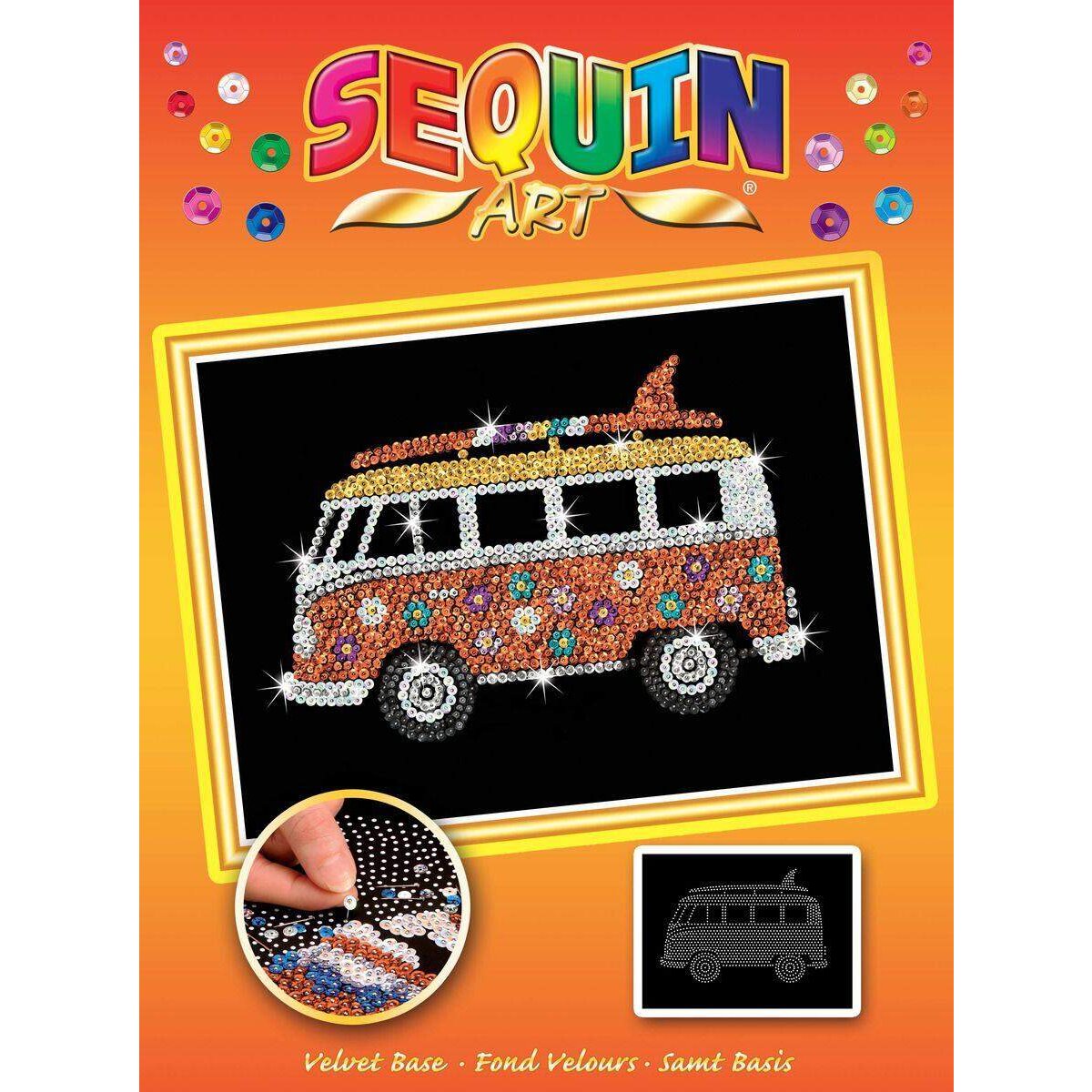 Mammut Sequin Art Orange Wohnmobil, ca. 36 x 27 cm