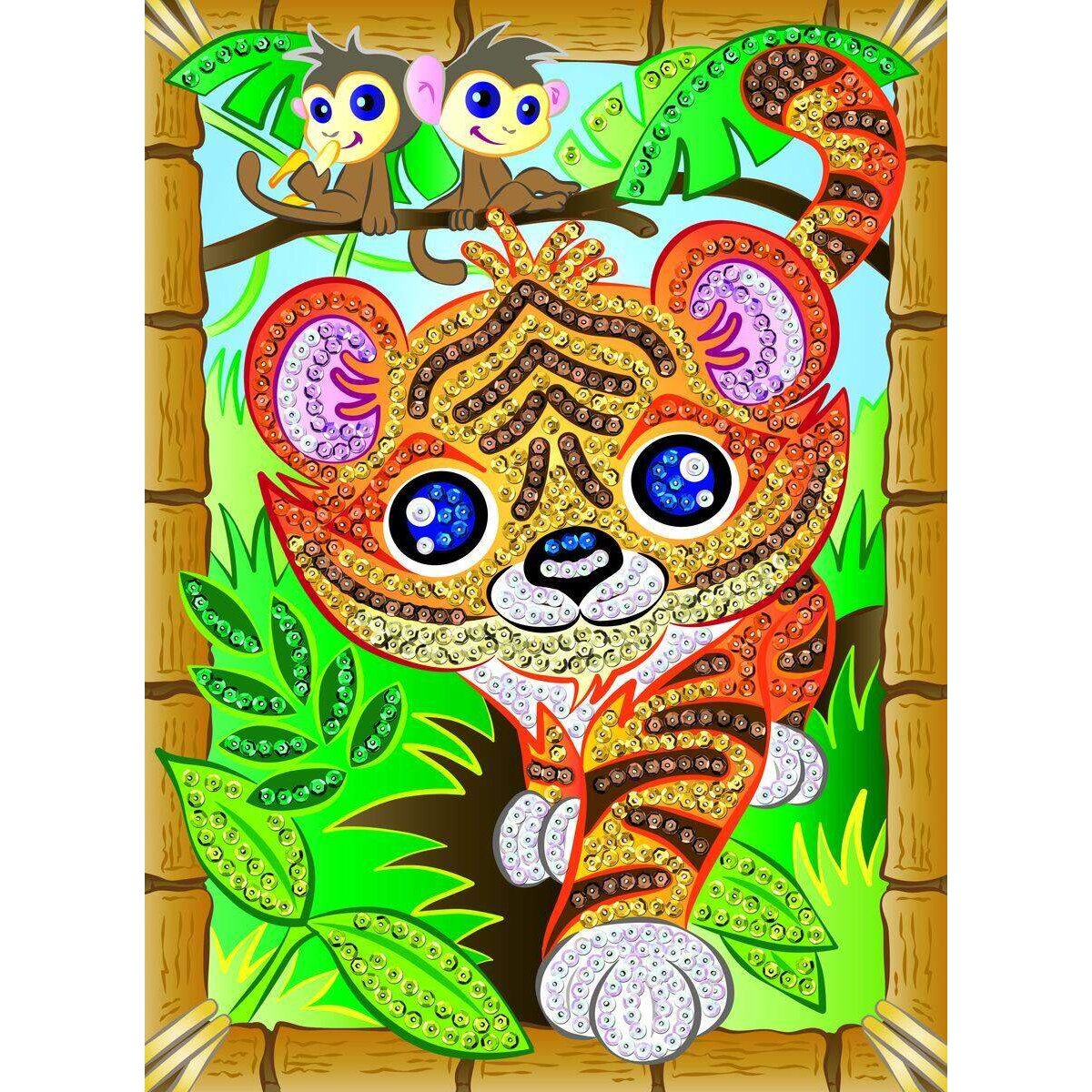 Mammut Sequin Art Tiere - Tiger, Komplettset