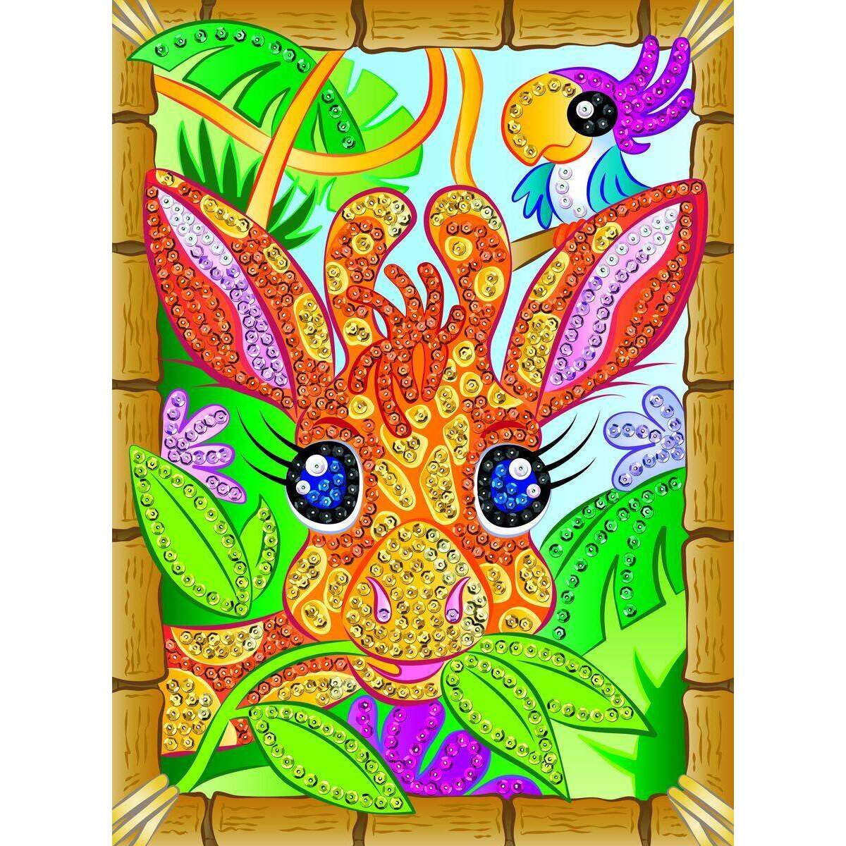 Mammut Sequin Art Tiere - Giraffe, Komplettset