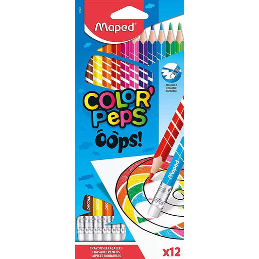 Maped Buntstifte COLOR’PEPS Oops radierbar ,12 Stück