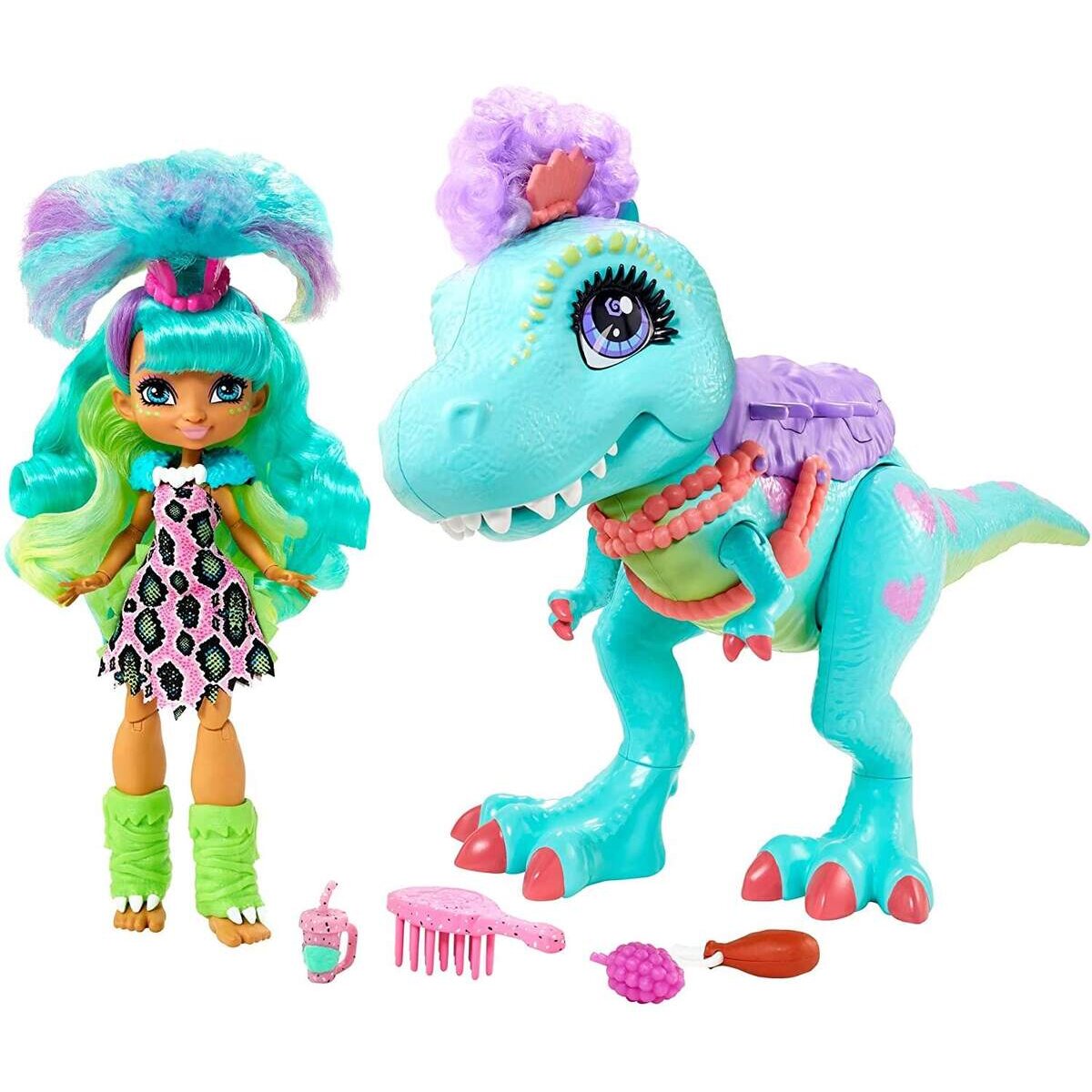 Mattel Cave Club Rockelle Puppe & Tyrasaurus Figur