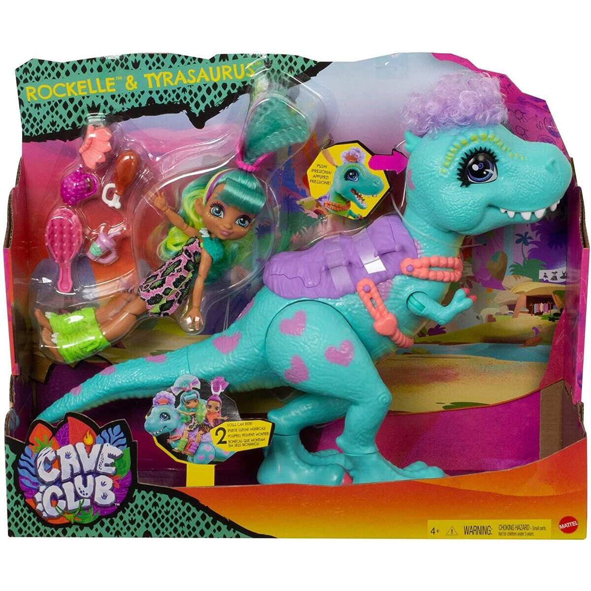 Mattel Cave Club Rockelle Puppe & Tyrasaurus Figur