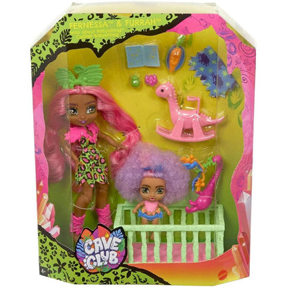 Mattel Cave Club Wilder Babysittingspaß Spielset mit 2 Puppen und Zubehör