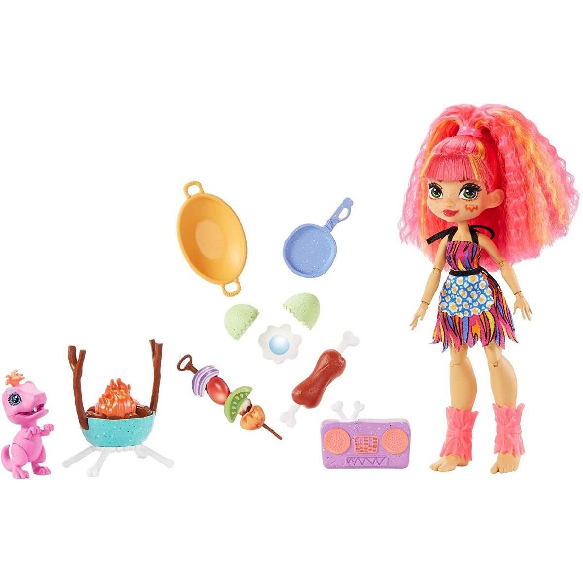 Mattel Cave Club Wilder Grillspaß mit Emberly Spielset & Puppe