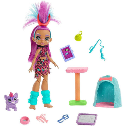 Mattel Cave Club Wilder Katzenspaß mit Roaralai Spielset & Puppe