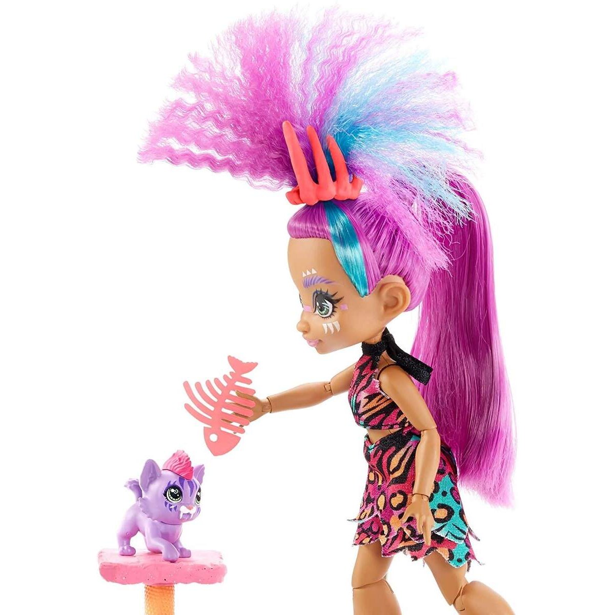 Mattel Cave Club Wilder Katzenspaß mit Roaralai Spielset & Puppe