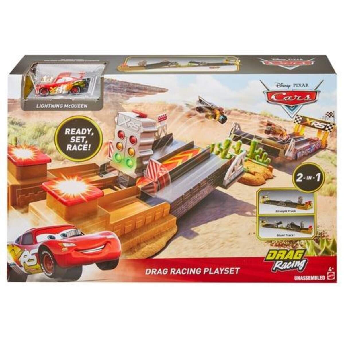 Mattel Disney Cars Xtreme Racing Serie Dragster-Rennen Spielset