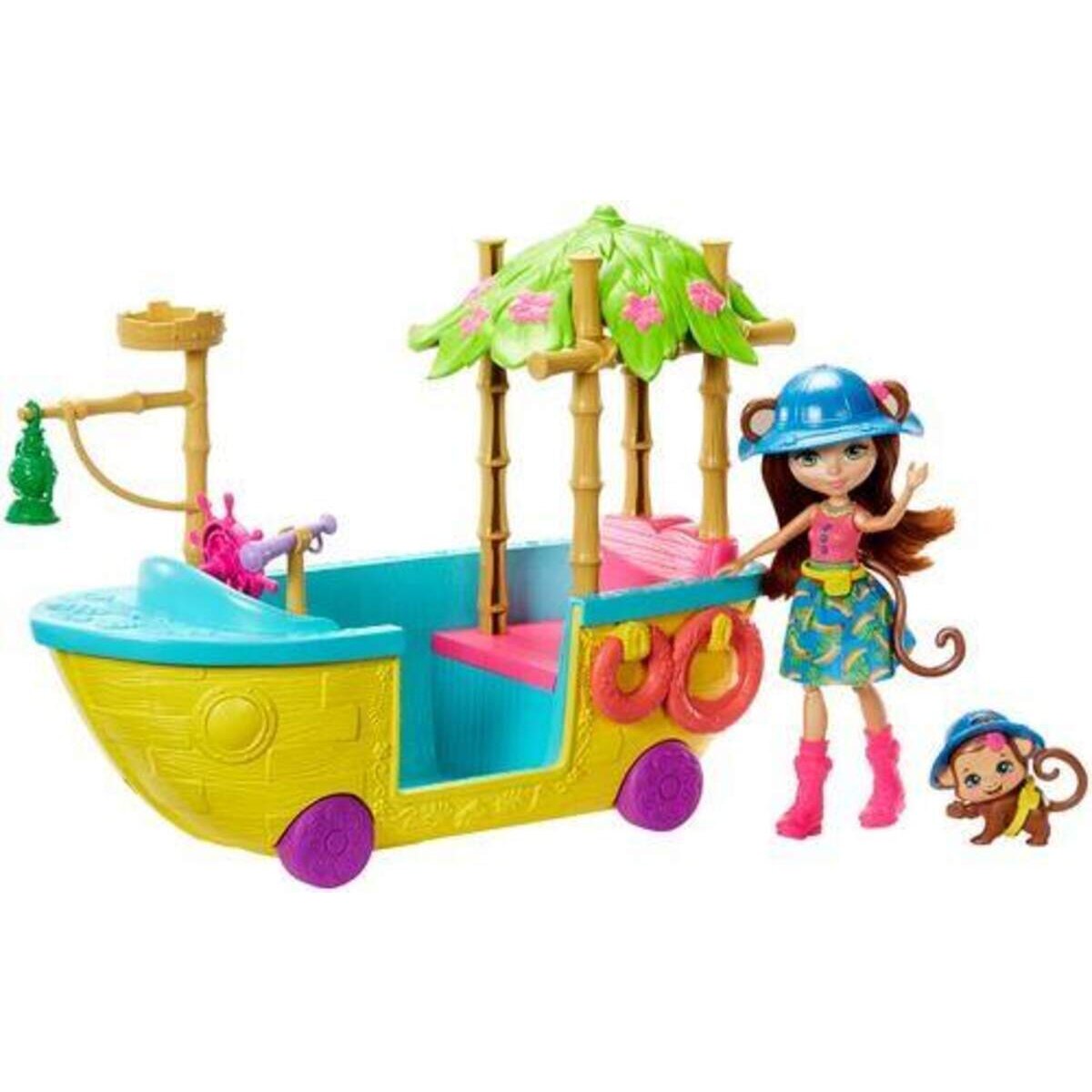 Mattel Enchantimals Dschungelwald Boot Merit Monkey
