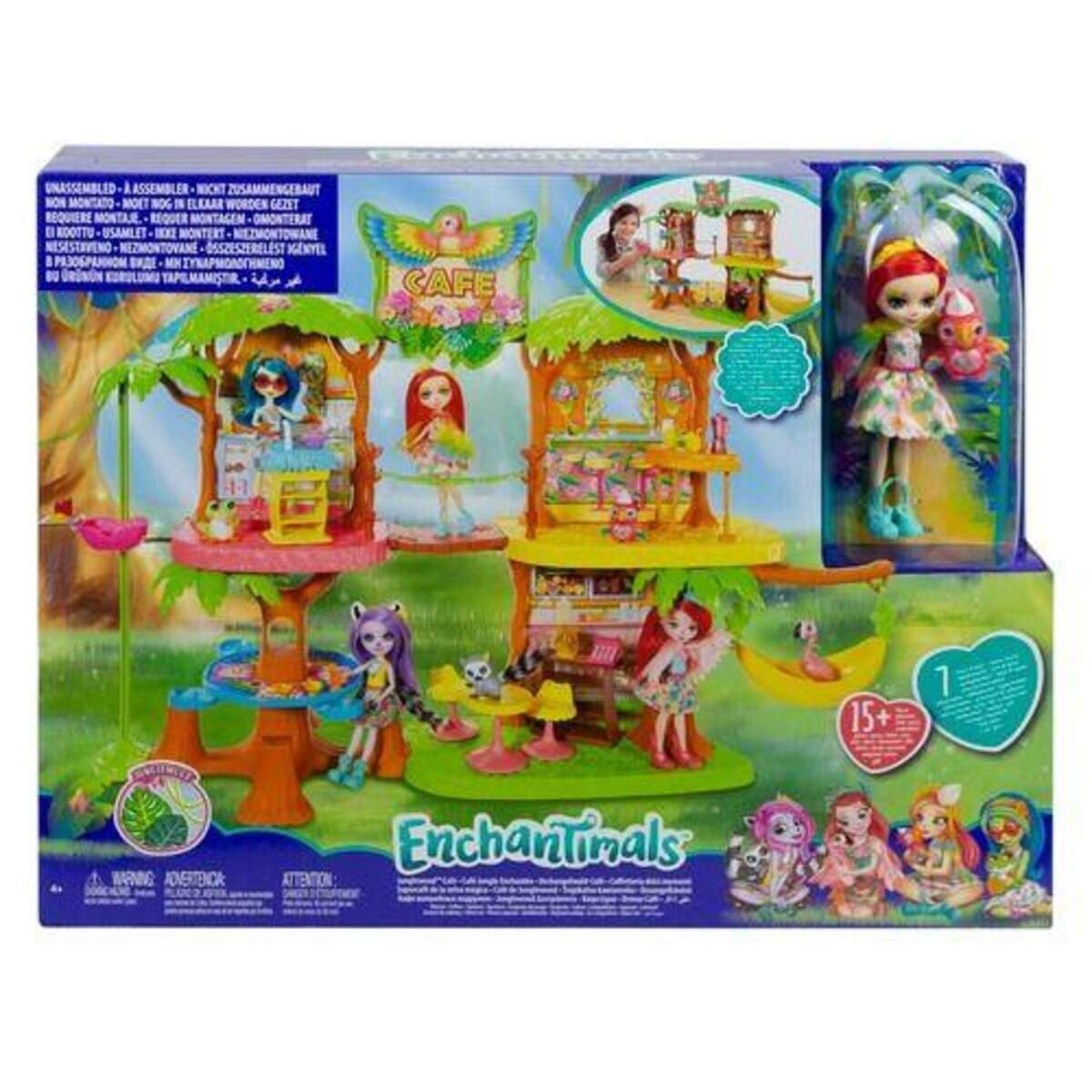 Mattel Enchantimals Dschungelwald Cafe Set Peeki Parrot & Sheeny